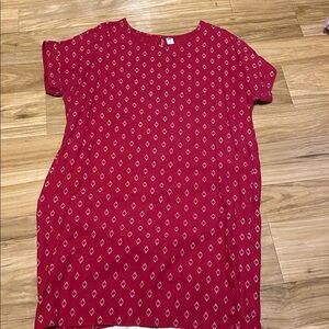 Old Navy Vibrant Red linen blend dress; size Large